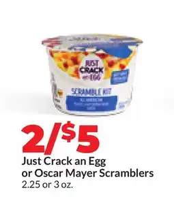 Hy-Vee Just Crack an Egg or Oscar Mayer Scramblers offer