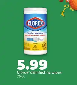 Hy-Vee Clorox disinfecting wipes offer