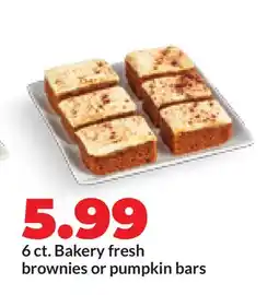 Hy-Vee 6 ct. Bakery fresh brownies or pumpkin bars offer