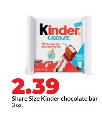 Hy-Vee Share Size Kinder chocolate bar offer