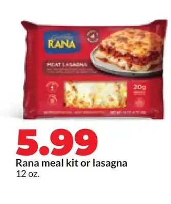 Hy-Vee Rana meal kit or lasagna offer