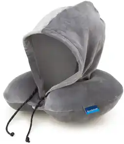 Walmart Brookstone Hooded Neck Pillow - High Density Memory Foam Neck Support Sleep and Travel Pillow offer