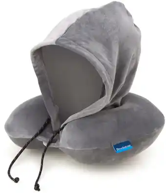 Walmart Brookstone Hooded Neck Pillow - High Density Memory Foam Neck Support Sleep and Travel Pillow offer