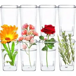 Walmart Petoto 8 Pcs Plastic Vase, 5.1 x 9 Acrylic Flower Vase for Home, Wedding, Party, Office Decor offer