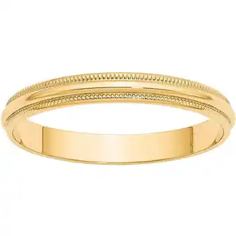 Walmart Primal Gold 10 Karat Yellow Gold 3mm Lightweight Milgrain Half Round Band Size 10 offer