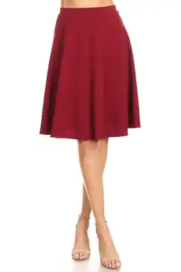 Walmart Women's Basic Stretchy Casual Solid A-Line Midi Skirts offer