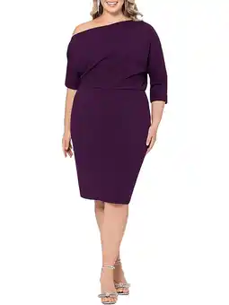 Walmart Betsy & Adam Womens Plus Ruched Crepe Cocktail And Party Dress offer