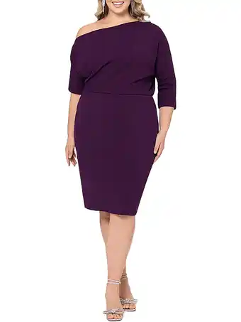 Walmart Betsy & Adam Womens Plus Ruched Crepe Cocktail And Party Dress offer