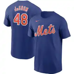 Walmart Men's Nike Jacob deGrom Royal New York Mets Name & Number T-Shirt offer