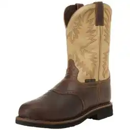 Walmart Justin Boot Company Mens Waxy Brown Steel Toe Work Boots BROWN offer