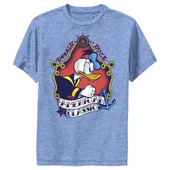 Walmart Boy's Mickey & Friends Sailor Donald Performance Graphic Tee Royal Blue Heather X Large offer