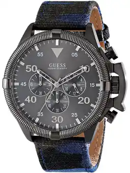 Walmart Guess Men's STEEL W0480G3, Chronograph,Stainless Steel Case,Leather Strap,Screw C offer