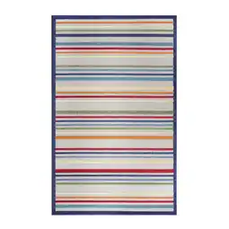 Walmart Superior Casual Geometric Stripe Indoor/Outdoor Area Rug, 6' x 8' 10, Cream offer