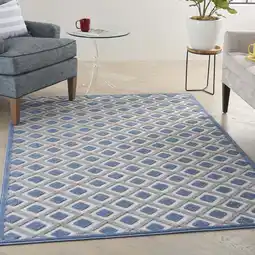 Walmart Nourison Aloha Indoor/Outdoor Blue/Grey 5'3 x 7'5 Area Rug, (5x7) offer