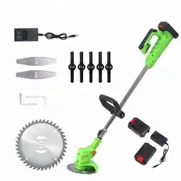 Walmart KingFurt Electric Cordless Grass String Trimmer Lawn Edger Weed Eater Cutter + 2 Battery offer