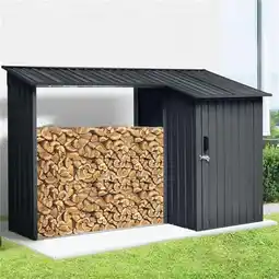 Walmart RTS Home Accents 556200100A7981 RTS Home Accents Wood Shed with Locker, Graphite Color offer