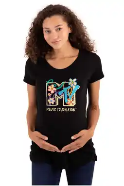 Walmart Retro MTV Colorful Flowers Logo Women's Maternity T Shirt Tee Brisco Brands S offer