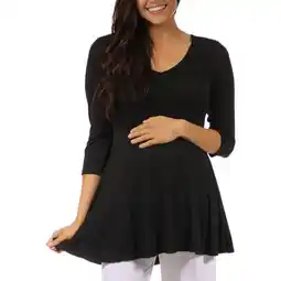 Walmart Women's 3/4 Maternity Sleeve V-neck Tunic offer