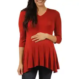 Walmart Women's 3/4 Maternity Sleeve V-neck Tunic offer