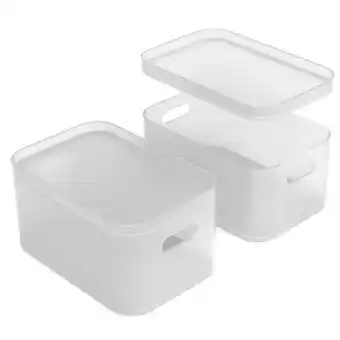 Walmart Sorbus Stackable Plastic Frosted Organizer Bins, 2 Pack Storage Boxes offer