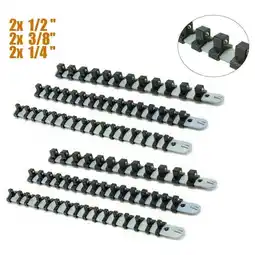 Walmart RAINB 6Pcs/Set Plastic Socket Tray Rail Rack Storage Holder Organizer 1/4 3/8 1/2 Inch A4884 offer