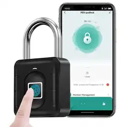 Walmart Waterproof Fingerprint Padlock Lock Smart APP Bluetooth Lock Door Keyless offer