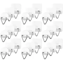 Walmart 60 pcs Adhesive Plate Hooks Picture Frame Hooks Sticky Plate Wall Hooks Photo Frame Hooks offer