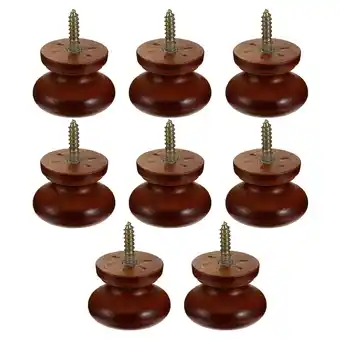 Walmart 8 Pcs Solid Wood Handle Clamps Dresser Rattan Door Knob Coffee offer