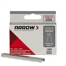 Walmart Arrow Fastener 60430 604 Wide Crown Swingline Heavy Duty 1/4-Inch Staples, 1,000-Pack, 1/4 Inch offer