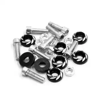 Walmart Unique Bargains 8Pcs 6mm Thread Dia Motorcycle License Plate Frame Screw Bolt Cap Fastener Black offer