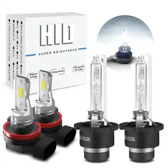 Walmart For Infiniti QX56 2011 2012 2013 D2S HID Xenon White Headlight H11 LED Fog Light Bulb Kit 4pcs offer