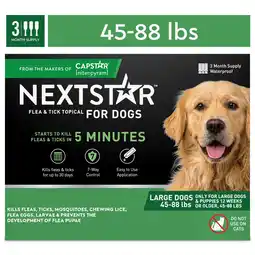 Walmart NEXTSTAR Flea & Tick Topical Prevention for Dogs 45-88 lbs, 3-Month Supply offer