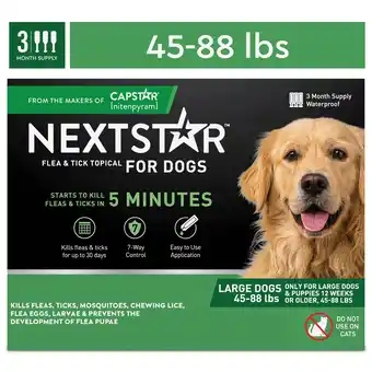 Walmart NEXTSTAR Flea & Tick Topical Prevention for Dogs 45-88 lbs, 3-Month Supply offer