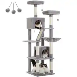 Walmart PEQULTI 71 Cat Tree Tower for Large Cat Condo with Scratching Post Tall for Indoor, Gray offer