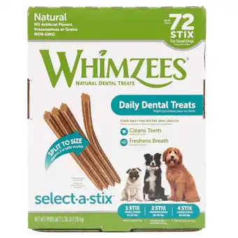 Walmart Whimzees Dental Stix, 72 Count offer