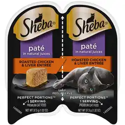 Walmart Sheba Wet Cat Food Pate, Roasted Chicken & Liver Entree, 2.6 oz Perfect Portions Twin Pack Tray offer