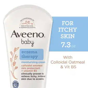 Walmart Aveeno Baby Eczema Therapy Moisturizing Body Lotion Cream, Natural Oatmeal, 7.3 oz offer