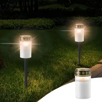 Walmart WNFJR Solar-Powered LED Grave Light with Flickering Effect and Rechargeable Battery for Cemetery Use offer