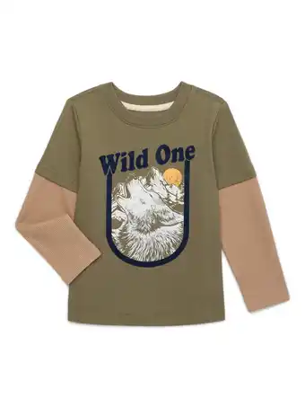 Walmart Wonder Nation Toddler Boys Graphic Top with Long Sleeves, Sizes 12M-5T offer