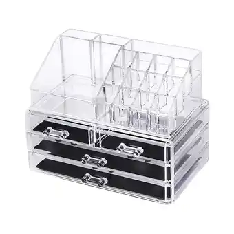 Walmart yelldesk Deals Desktop Multi Functional Transparent Acrylic Cosmetics Storage Box offer