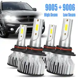 Walmart For Dodge Journey 2010-2018 LED Headlight 4 Bulbs White High/Low Beam 9005 9006 offer