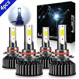 Walmart LED Headlight Bulb Kit for Honda Accord Sedan 2008-2012 9005 High+9006 Low Beam 6000K White 4pcs offer