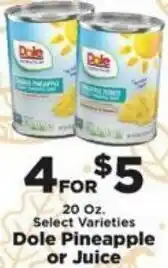 IGA Dole Pineapple Or Juice 20 oz offer
