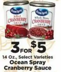 IGA Ocean Spray Cranberry Sauce 14 oz offer