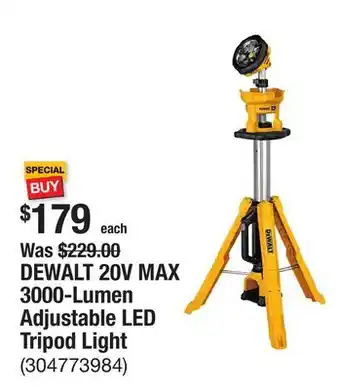 The Home Depot DEWALT 20V MAX 3000-Lumen Adjustable LED Tripod Light offer