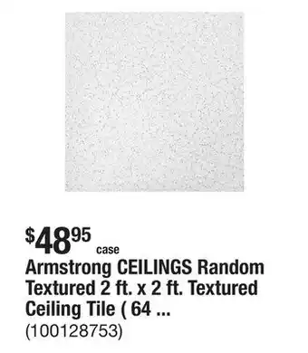 The Home Depot Armstrong CEILINGS Random Textured 2 ft. x 2 ft. Textured Ceiling Tile ( 64 sq. ft. / case) offer