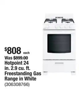 The Home Depot Hotpoint 24 in. 2.9 cu. ft. Freestanding Gas Range in White offer