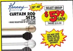 Ollie's 28-48 CURTAIN RODS SETS offer