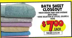 Ollie's BATH SHEET CLOSEOUT offer