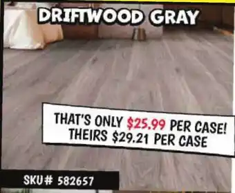 Ollie's DRIFTWOOD GRAY LAMINATED FLOORING offer